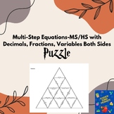 Multi-Step Equations-MS/HS with decimals, fractions, varia