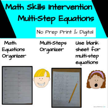 Preview of Multi-Step Equations Organizer/Scaffold