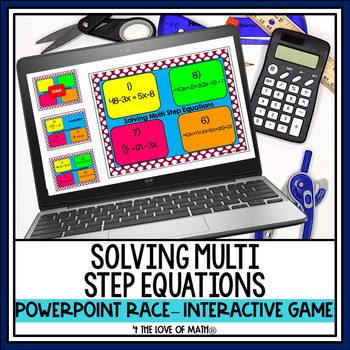 Preview of Multi Step Equations PowerPoint Race