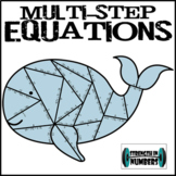 Multi-Step Equations Practice Whale Puzzle with Distributi