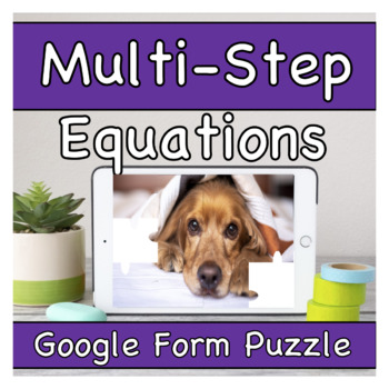 Preview of Multi-Step Equations Puzzle - Algebra 1  Distance Learning - like Escape Room