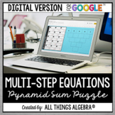 Multi-Step Equations Pyramid Sum Puzzle: DIGITAL VERSION (