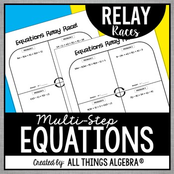 Preview of Multi-Step Equations | Relay Races 