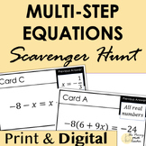 Multi Step Equations Scavenger Hunt + DIGITAL