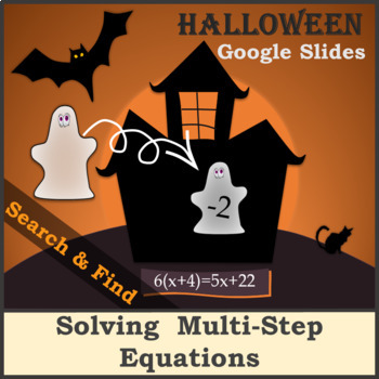 Preview of Multi-Step Equations | Search & Find | Halloween