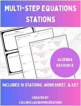 Preview of Multi-Step Equations Stations