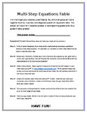 Multi-Step Equations Storybook Project