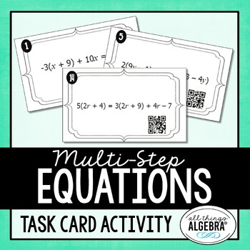 Preview of Multi-Step Equations | Task Cards