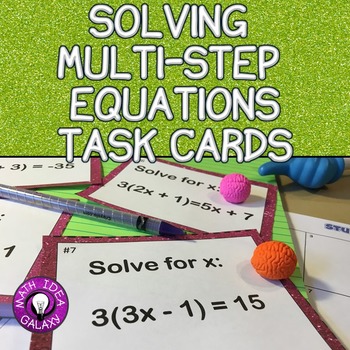 Preview of Solving Multi-Step Equations Partner Activity