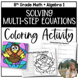 Multi Step Equations - Thanksgiving Math Coloring Activity