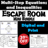 Multi Step Equations and Inequalities Game: Escape Room Ma