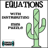 Multi-Step Equations w/ Distributive Property Cactus Mini-Puzzle