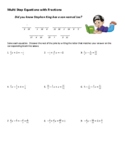 Multi Step Equations with Fractions 4 Joke Worksheet with 