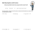 Multi Step Equations with Fractions 5 Joke Worksheet with 