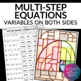 Multi-Step Equations with Variables on Both Sides Coloring Activity