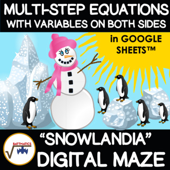 Preview of Multi-Step Equations with Variables on Both Sides DIGITAL MAZE | SELF-CHECKING