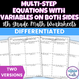 Multi-Step Equations with Variables on Both Sides Differen