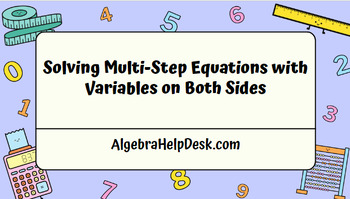 Preview of Multi-Step Equations with Variables on Both Sides | EasyEdit Google Slides