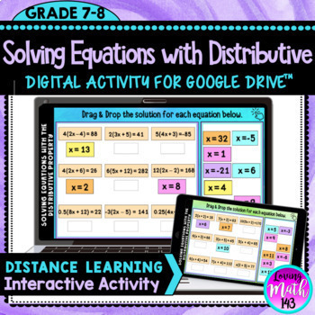 Preview of Multi-Step Equations with the Distributive Property Digital Activity