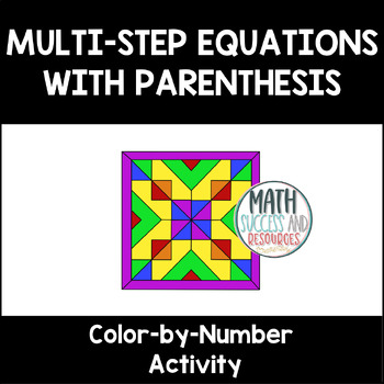 Preview of Multi-Step Equations with the Parenthesis Color-by-Number Activity