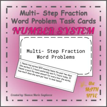 Preview of Multi- Step Fraction Task Cards
