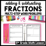 5th Grade Multi Step Word Problems: 2 Step Adding & Subtra
