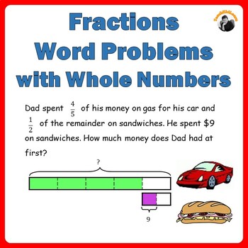 Preview of Fractions Worksheets 4th 5th Grade - Multi Steps Word Problems Distance Learning