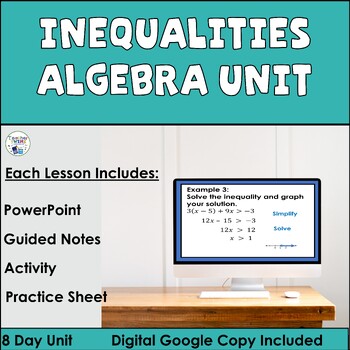 Preview of Inequalities Algebra Unit-One, Two, Multi-Step, Compound and Absolute Value