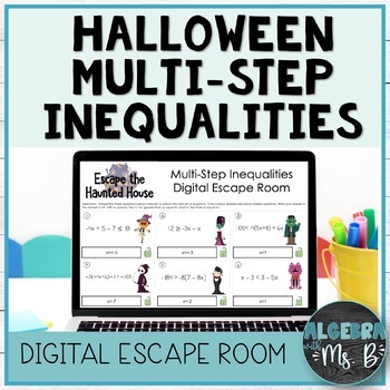 Preview of Multi-Step Inequalities Escape Room Digital Activity