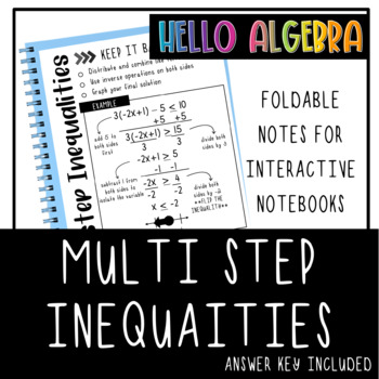 Preview of Multi Step Inequalities Foldable Notes for Interactive Notebooks