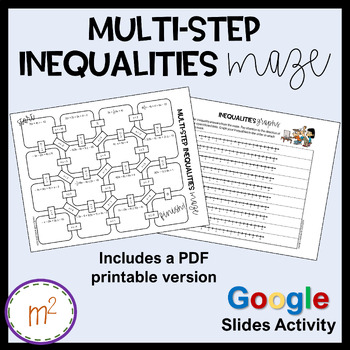 Preview of Multi-Step Inequalities Maze Google Slides Activity