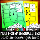 Multi-Step Inequalities Math Partner Scavenger Hunt Activity