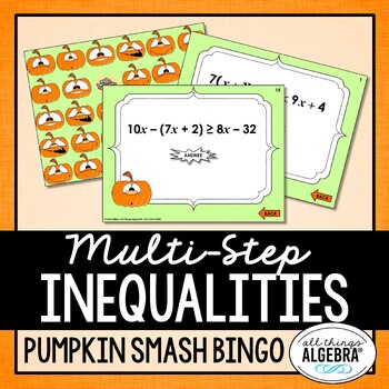 Preview of Multi-Step Inequalities | Pumpkin Smash Bingo