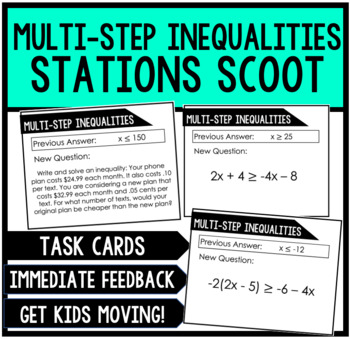 Preview of Multi-Step Inequalities Station Scoot