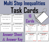 Multi Step Inequalities Task Cards Activity