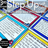 Multi Step Math Word Problems 3rd Grade | Task Cards | Spiral Review