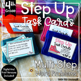 4th Grade Math Word Problems Task Cards 2 Step | Print and Digital Spiral Review