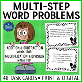 Multi Step Mixed Word Problems Math Task Cards