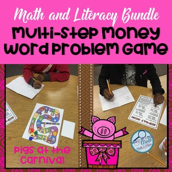 Preview of Multi-Step Money Problem Solving Math and Literacy Activities