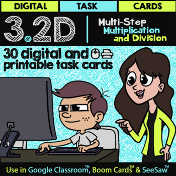 Preview of Multi-Step Multiplication & Division for Google Slides™& Boom Cards™ | TEK 3.5B