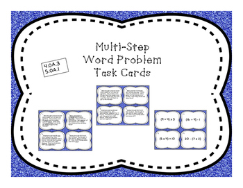 Preview of Multi-Step / Order of Operation Differentiated Word Problem Task Cards