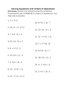 Preview of Multi-Step Orders of Operations PEMDAS 30Q Worksheet *Editable w/Answer Key*