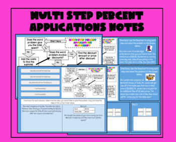 Preview of Multi Step Percent Applications Digital Notes