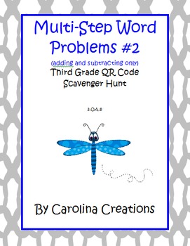 Preview of Multi-Step Problem QR Code Add/Subtract Scavenger Hunt - 3.OA.8 Third Grade
