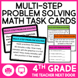 4th Grade Multi-Step Problem Solving Task Cards Word Probl