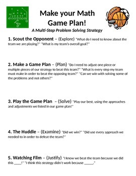 Preview of Multi-Step Solving Strategy - "The Game Plan"