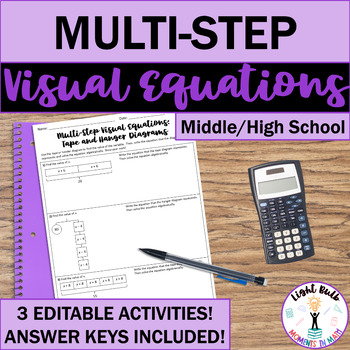 Preview of Multi-Step Equations with Visual Models (Tape and Hanger Diagrams)