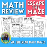 Multi Step Word Problem Math Mazes Review for 4th and 5th Grades