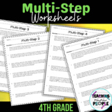 Multi-Step Word Problem NO PREP Worksheets | 4.OA.3