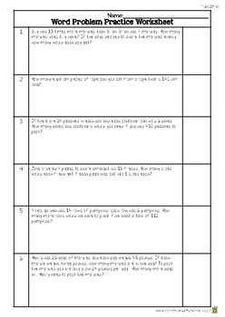 Multi-Step Word Problem Practice Worksheet - (4.OA.2) | TpT